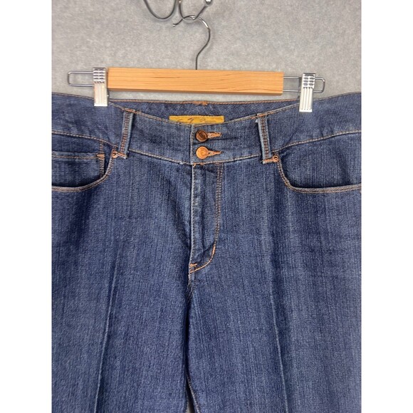 7 For All Mankind Women’s 12 Bootcut Jeans High Rise Denim Embroidered Pockets - Picture 5 of 13